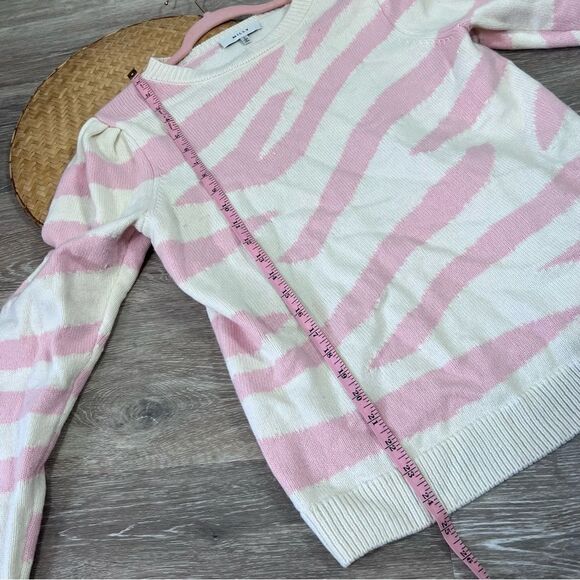 MILLY zebra intarsia sweater blush pink - Picture 3 of 7